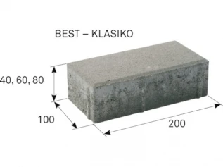 Dlažba betonová zámková Best Klasiko výška 60 mm přírodní 12 m2/pal.