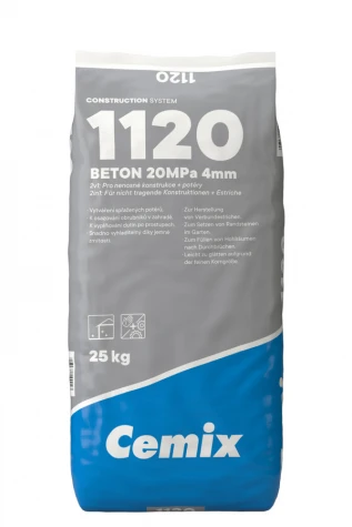 Beton C16/20 Cemix 1120 25 kg - 1120-beton-20mpa-4mm.webp