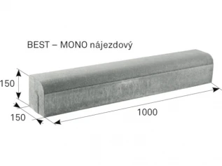 Obrubník silniční nájezdový Best Mono 1000x150x150 mm  - BEST MONO najezdovy.webp