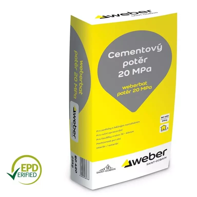 Potěr cementový Weber bat potěr 20 Mpa 25 kg